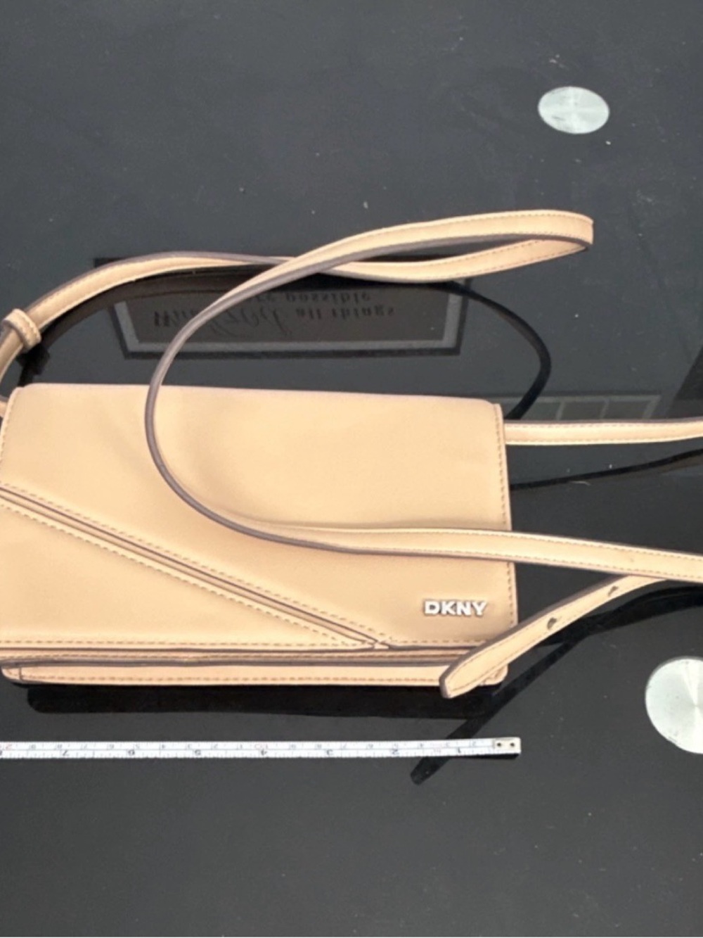 DKNY Nude/Tan Slim Leather Crossbody Bag New Without Tag